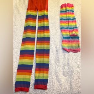 Rainbow Tights With Matching Long Socks! 🌈